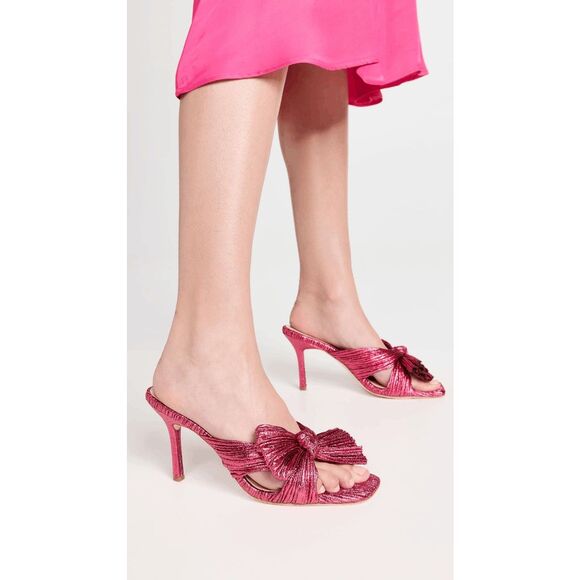 Loeffler Randall Claudia Pleated Skinny-Heel Mules Size 8 $395 - Picture 1 of 12